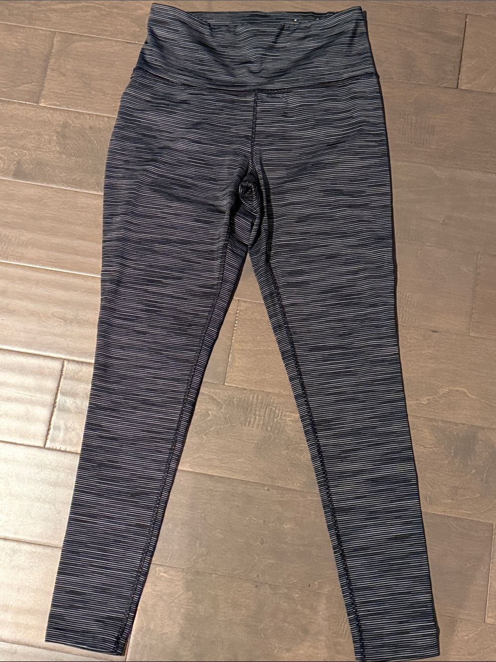 Kids High-Waisted Performance Leggings - Navy Stripe
